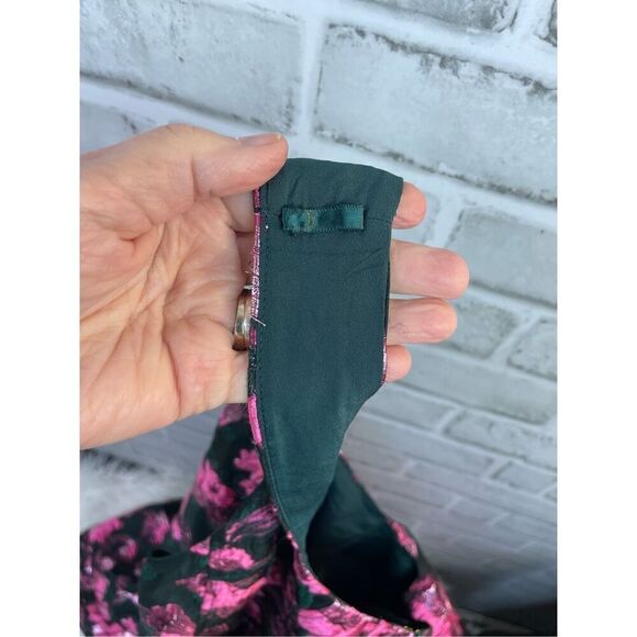 Lilly Pulitzer Leya Metallic Floral Jacquard Dress Evergreen Size 16 Like New - Picture 9 of 11